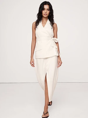 Linen Halter Wrap Tunic