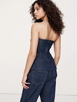 Strapless Denim Vest