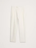 Pleated Cotton-Linen Blend Suit Pant
