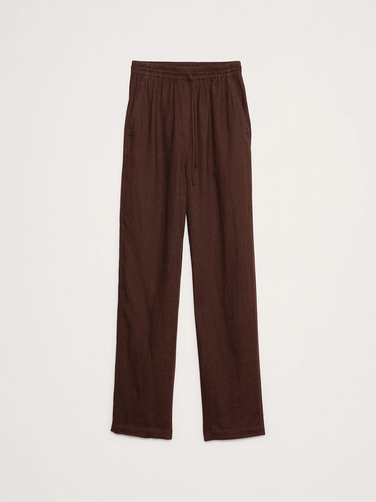 Linen Pull-On Ankle Pant