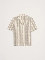 Relaxed-Fit Wavy Stripe Cotton Resort Shirt