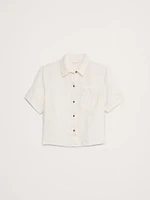 Boxy Linen Short-Sleeve Shirt