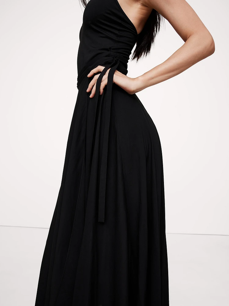 Cross-Back Jersey Maxi Dress