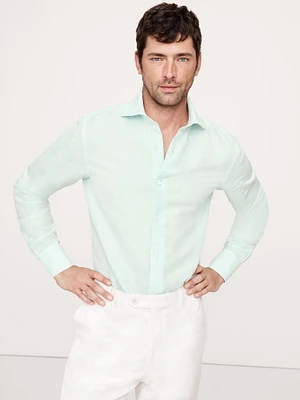 Slim-Fit Linen-Cotton Dress Shirt
