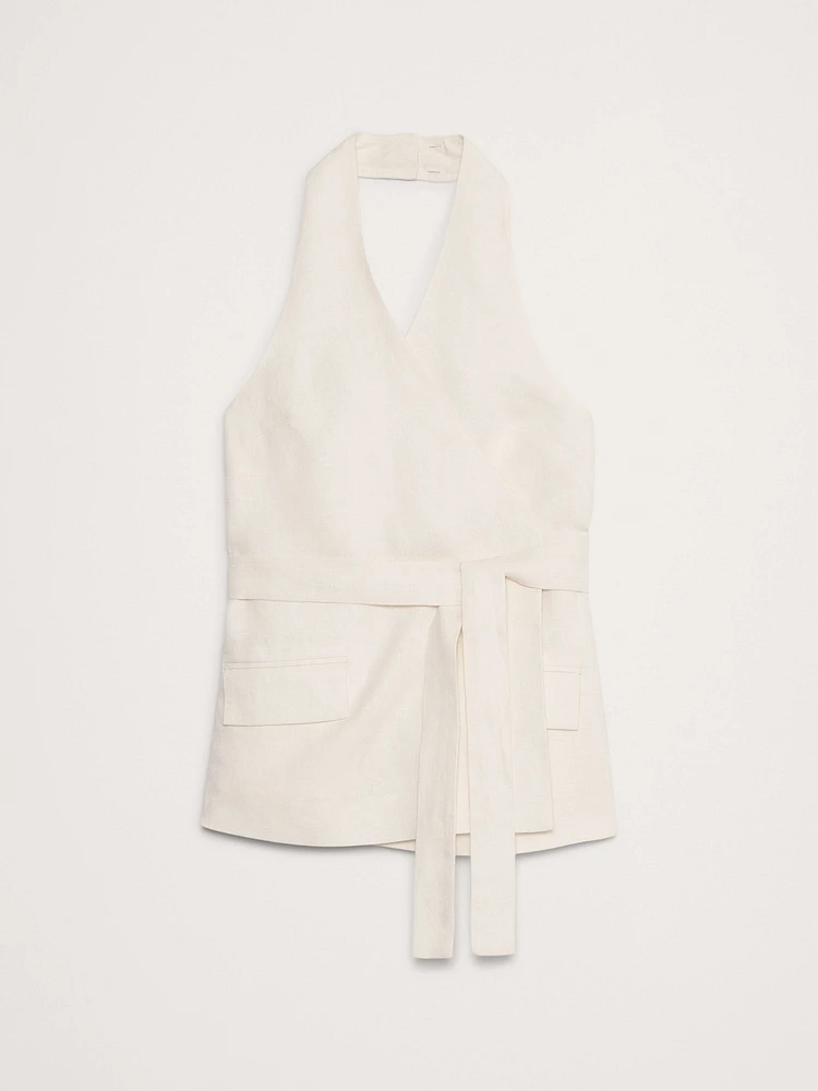 Linen Halter Wrap Tunic