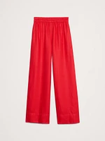 Wide-Leg Linen Pull-On Ankle Pant