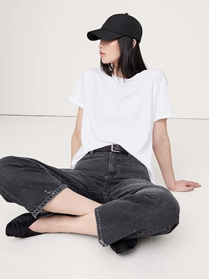 Oversized Cotton-Silk Crew-Neck T-Shirt