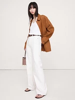 Oversized Cotton-Silk V-Neck T-Shirt