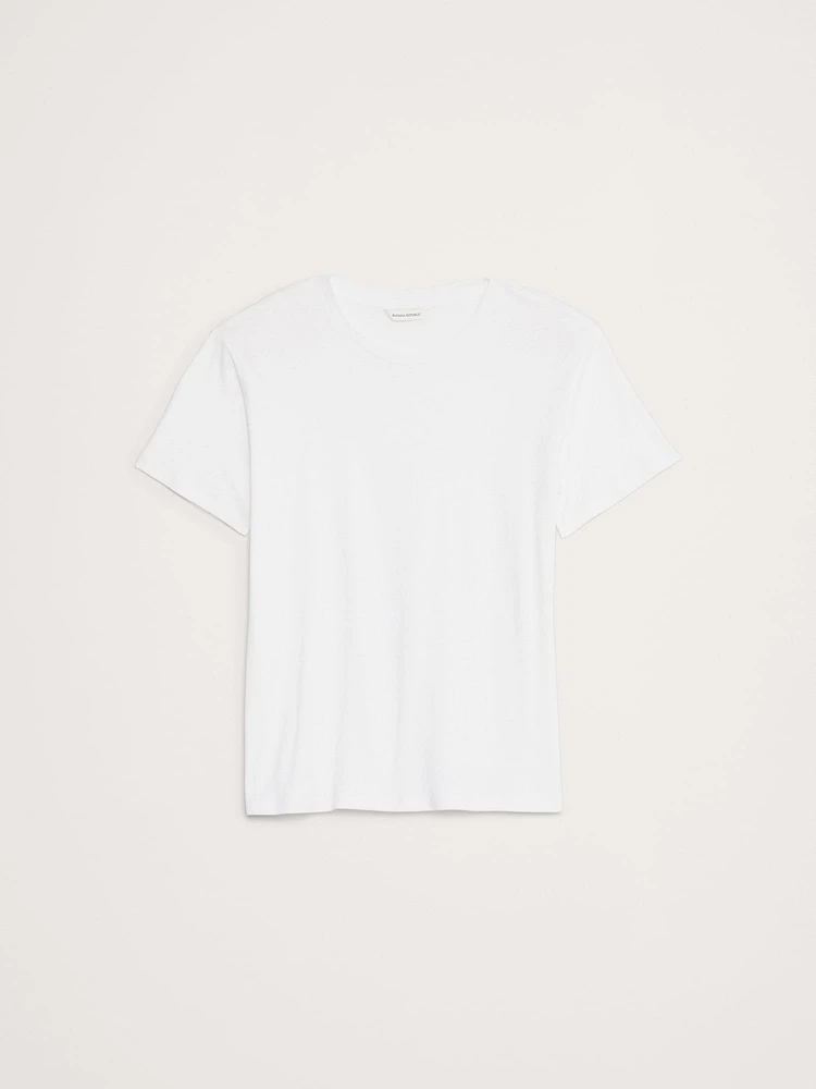 Oversized Cotton-Silk Crew-Neck T-Shirt