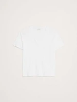 Oversized Cotton-Silk V-Neck T-Shirt