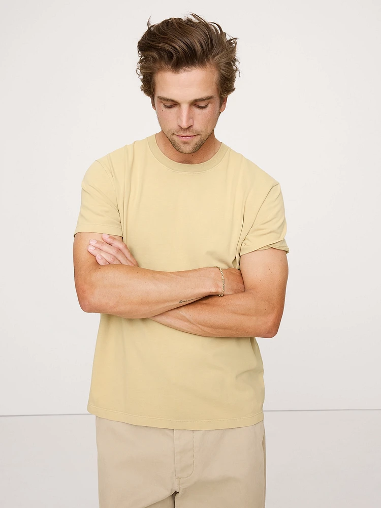 Boxy Sun-Faded Cotton Crew-Neck T-Shirt