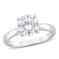 Lab Created Moissanite Solitaire Ring Sterling Silver