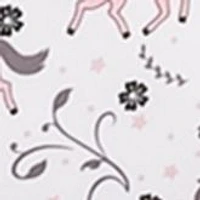 Prancing Unicorns & Stars White Pink Kids Sheet Set