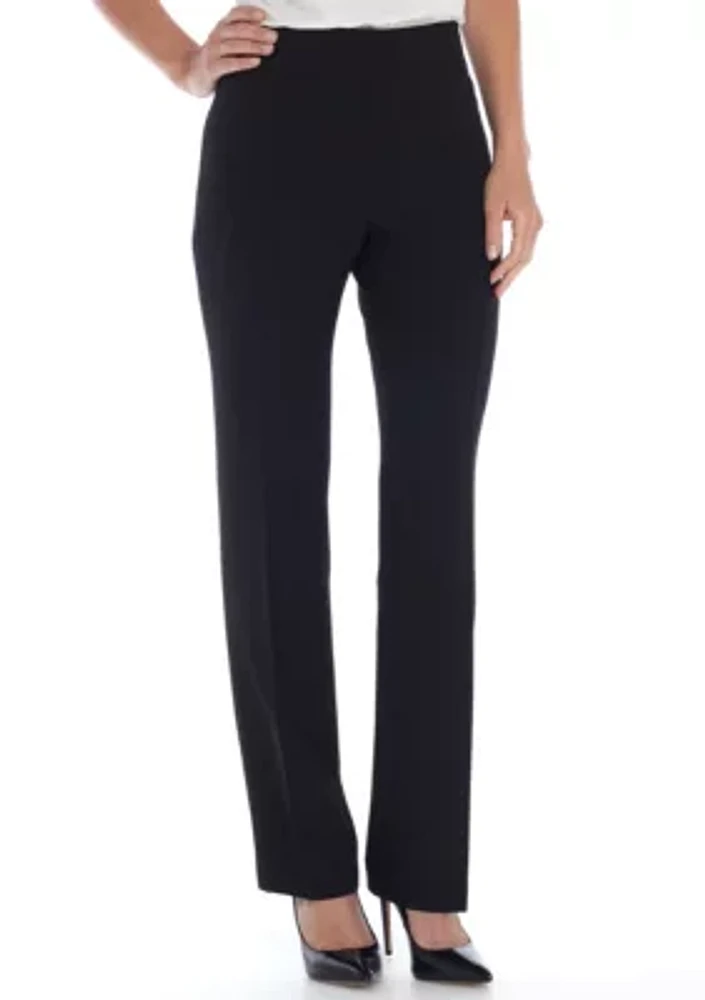 Women's Stretch Crepe Fly Front Slim Pant