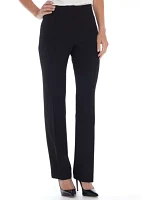 Women's Stretch Crepe Fly Front Slim Pant
