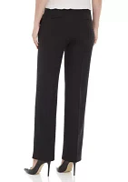 Petite Stretch Crepe Tab Front Trouser Pants