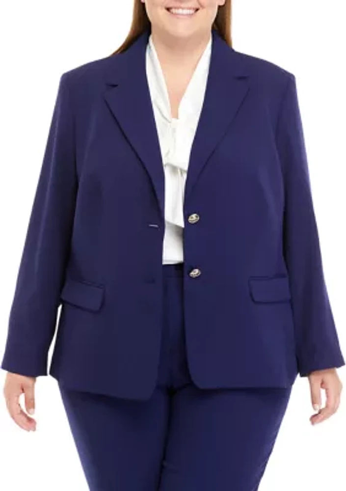 Plus Two Button Flap Pocket Jacket