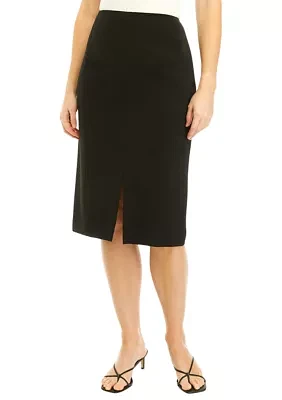 Petite Slit Front Seamed Skimmer Skirt
