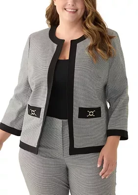 Plus Framed Jacket with Welt Pockets