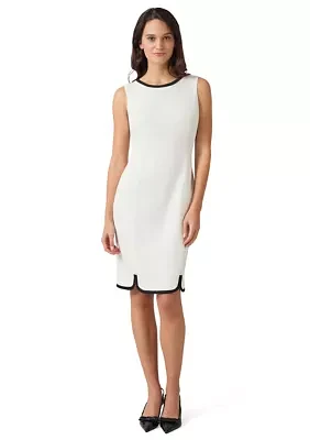 Women's Contrasting Trim Sheath Dress