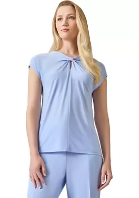Women's Cap Sleeve Top with Front Scrunch