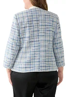 Plus Open Front 3/4 Sleeve Jacket