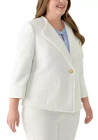 Plus One Button Wing Lapel Jacket