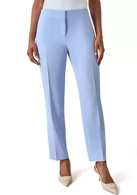 Women's Mid Rise Fly Front Slim Pants