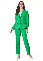 Women's Stretch Crepe Notch Collar 2-Button Jacket =