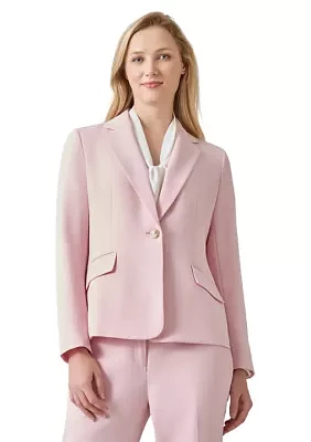 Petite Long Sleeve Notch Collar Blazer