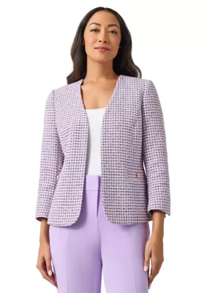 Petite Open Jacket with 3/4 Sleeves