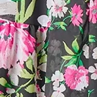 Women's Multi Floral Printed Tiered Flutter Sleeve Dress