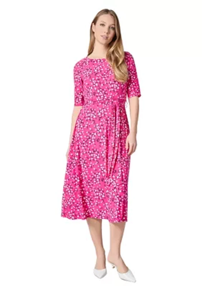 Women's Floral Printed Fit and Flare Dress