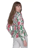 Women's Floral One Button Blazer