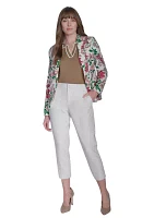 Women's Floral One Button Blazer