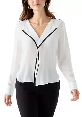 Women's Long Sleeve V-Neck Blouse