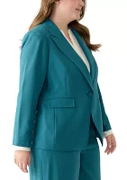 Plus Crepe One Button Jacket