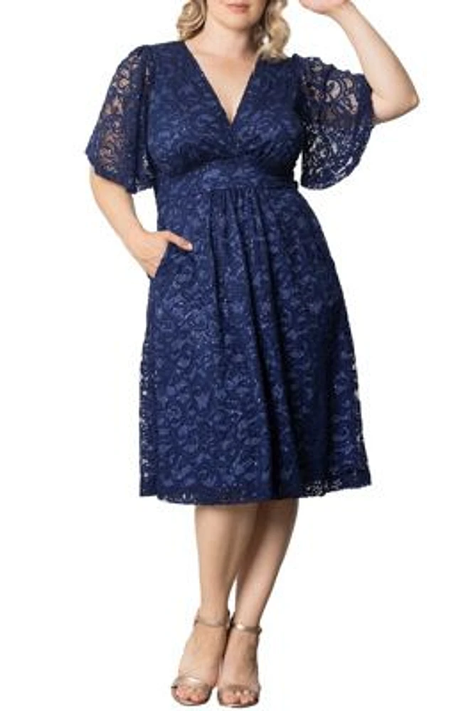 Women's Plus Starry Sequin Lace Cocktail Dress