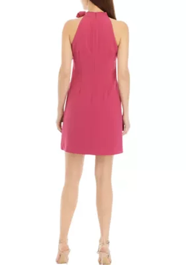 Pink Belk Junior Party Dresses Vince Camuto Women's Halter Neck Bow Crepe  Shift Dress At Hamilton