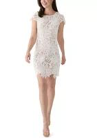 Women's Solid Lace Sheath Dress