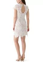 Women's Solid Lace Sheath Dress