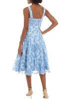 Women's Sleeveless Floral Fit and Flare Dress