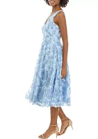 Women's Sleeveless Floral Fit and Flare Dress