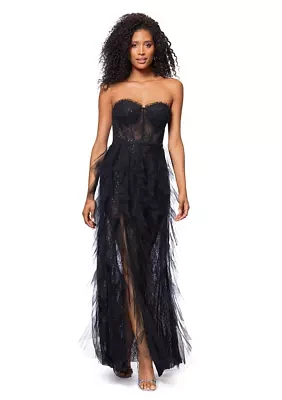 Women's Solid Sleeveless Corset Gown