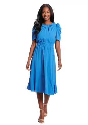 Women's Short Sleeve Chiffon Midi Dress