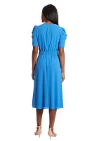 Women's Short Sleeve Chiffon Midi Dress