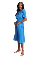 Women's Short Sleeve Chiffon Midi Dress