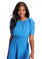 Women's Short Sleeve Chiffon Midi Dress