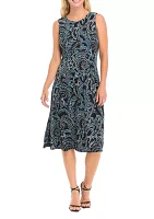 Women's Printed Dress with Solid Jacket