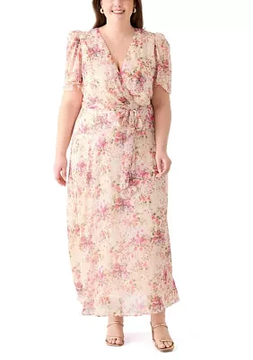 Plus Flutter Sleeve Maxi Dress